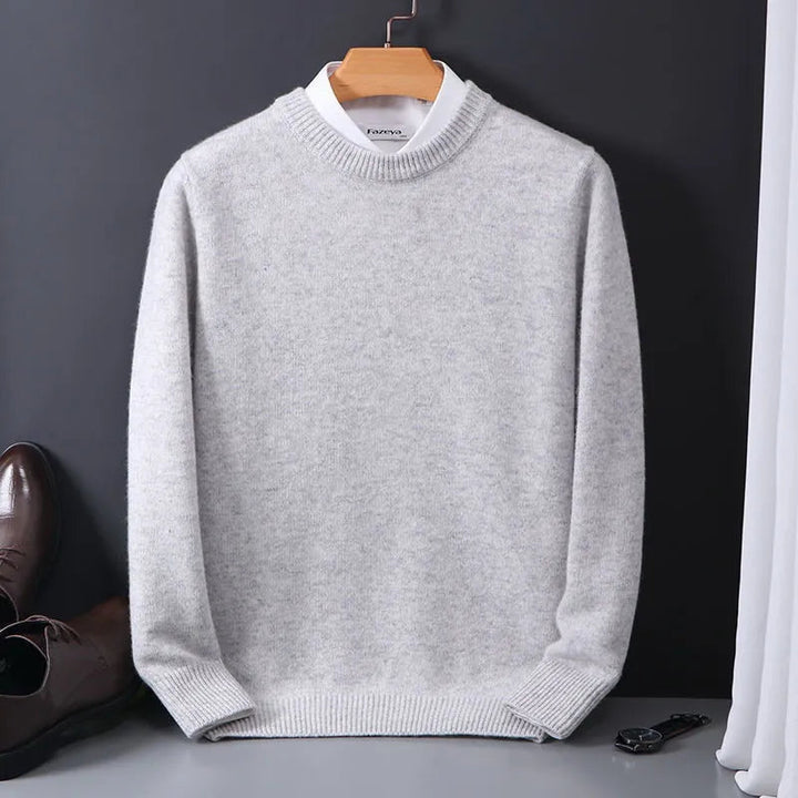 Sweter Męski z Okrągłym Dekoltem | Klasyczny Krój | Miękki i Stylowy