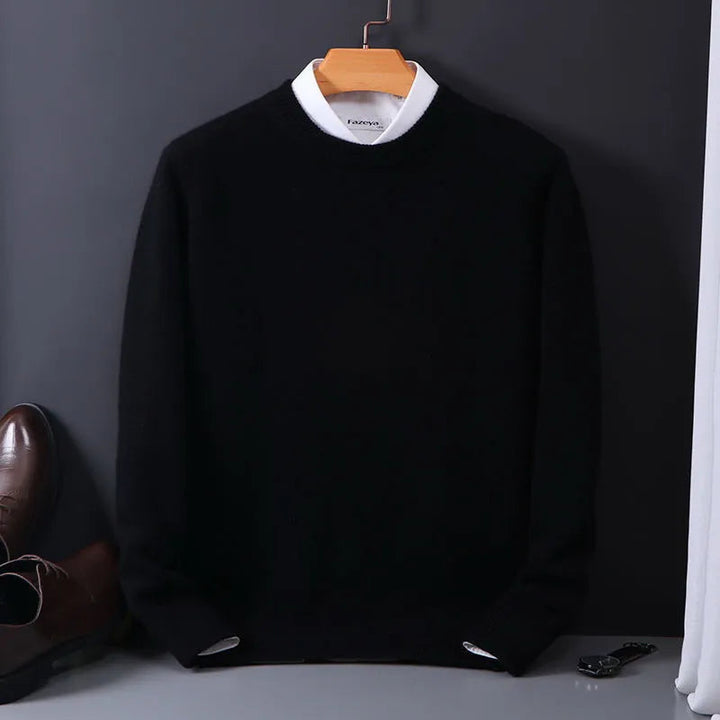 Sweter Męski z Okrągłym Dekoltem | Klasyczny Krój | Miękki i Stylowy