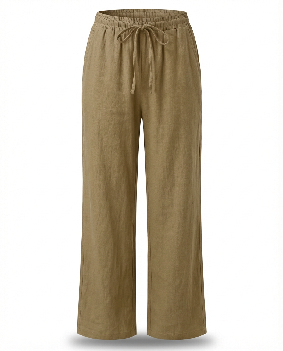 Spodnie Damskie Lniane Wygodne | Luźny Krój | Ekologiczny Len | Na Co Dzień