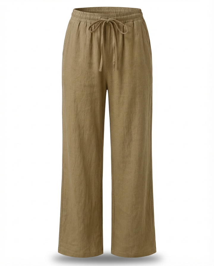 Spodnie Damskie Lniane Wygodne | Luźny Krój | Ekologiczny Len | Na Co Dzień