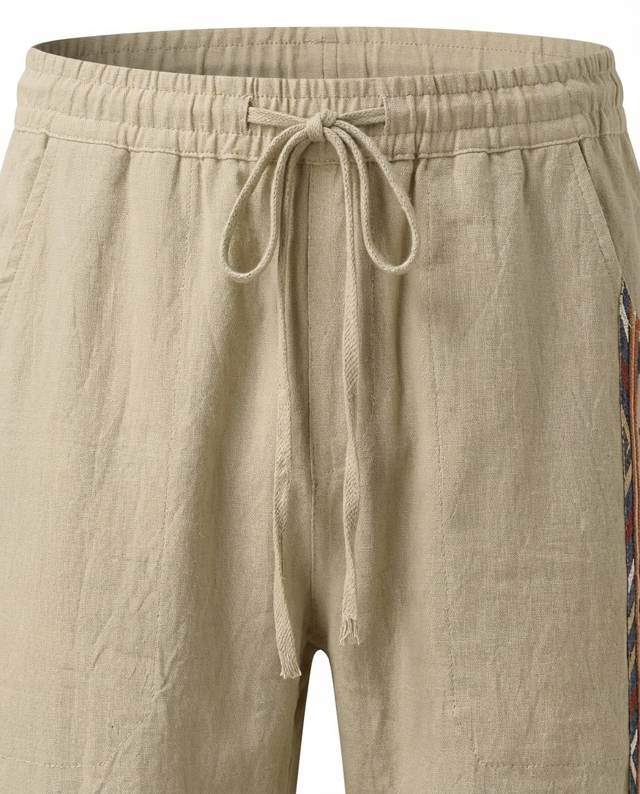 Spodnie męskie w stylu boho | Luźny krój | Wzory etniczne | Swobodne