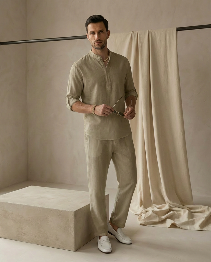 Zestaw Męski Dwuczęściowy Oddychający | Luźny Krój | Lekkie Materiały | Na Lato