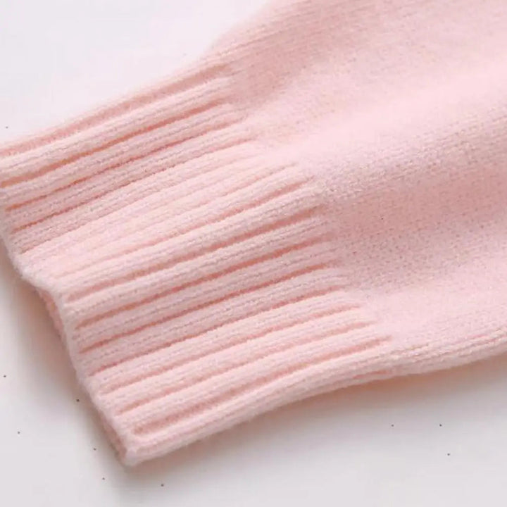 Sweter Dzianinowy z Prążkowanym Wykończeniem | Krótki Fason | Miękka Wiskoza