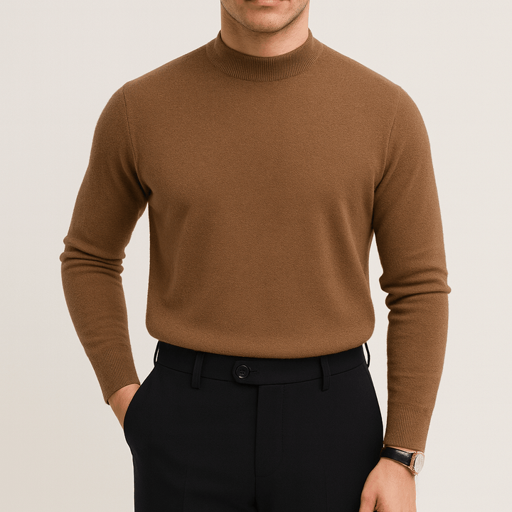 Sweter Męski z Półgolfem | Smukły Krój | Minimalistyczna Elegancja