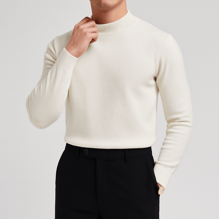 Sweter Męski z Półgolfem | Smukły Krój | Minimalistyczna Elegancja