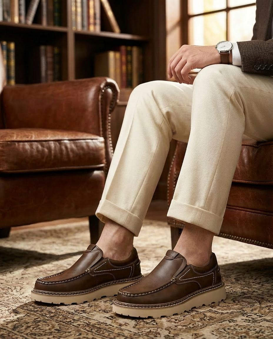 Mokasyny Męskie Skórzane Męskie Mokasyny | Komfortowy Krój | Stabilna Podstawa | Na Co Dzień