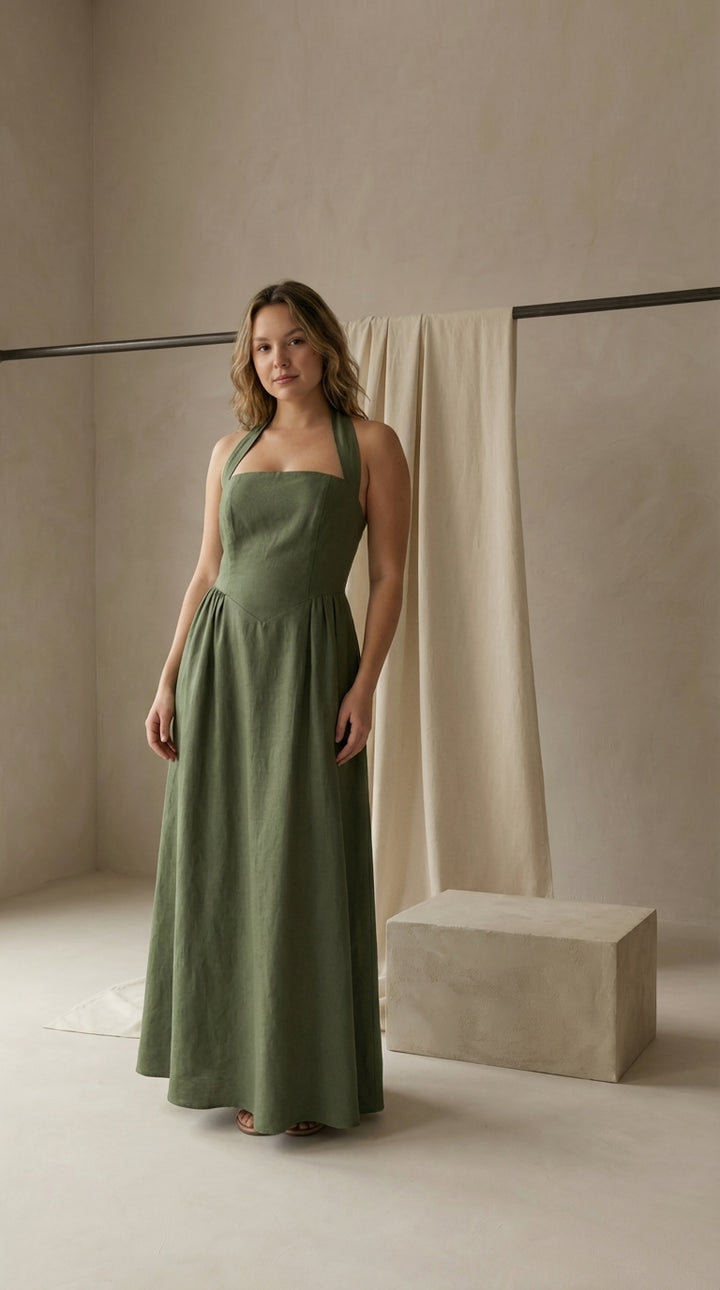 Sukienka Maxi Damska Elegancka | Rozszerzany Krój | Wygodna Tkanina | Na Wesele i Przyjęcia