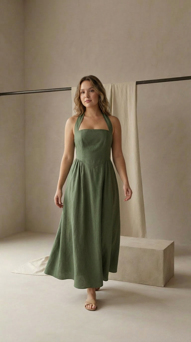 Sukienka Maxi Damska Elegancka | Rozszerzany Krój | Wygodna Tkanina | Na Wesele i Przyjęcia