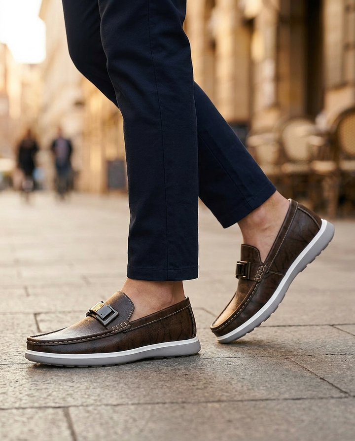 Mokasyny męskie skórzane | Klasyczny krój | Wygodne wsuwane | Na co dzień