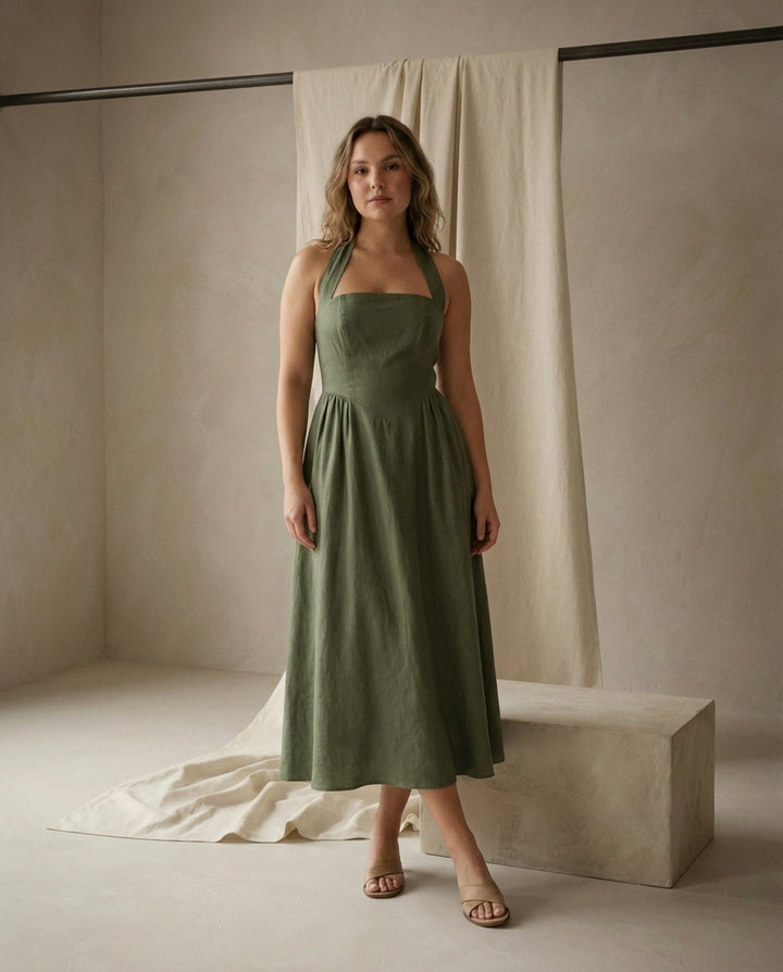 Sukienka Maxi Damska Elegancka | Rozszerzany Krój | Wygodna Tkanina | Na Wesele i Przyjęcia