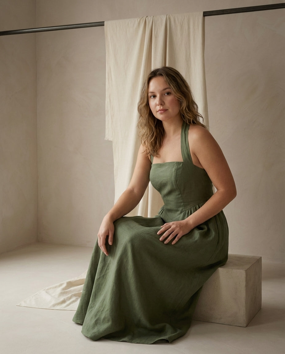 Sukienka Maxi Damska Elegancka | Rozszerzany Krój | Wygodna Tkanina | Na Wesele i Przyjęcia