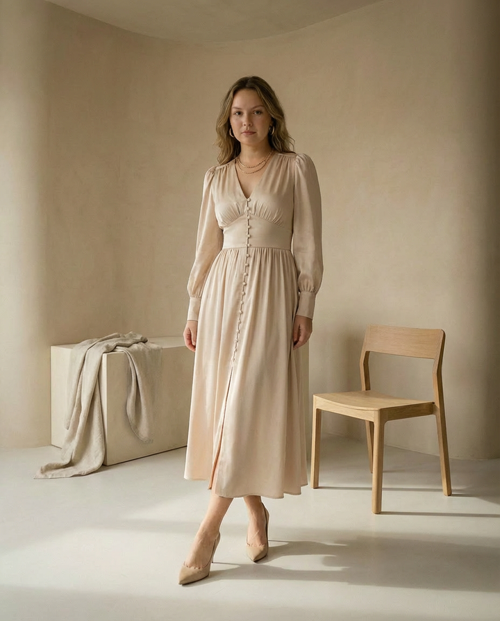 Sukienka na Wesele Sukienka Damska | Dopasowany Krój | Wysokiej Jakości Materiał | Na Wiosnę i Lato