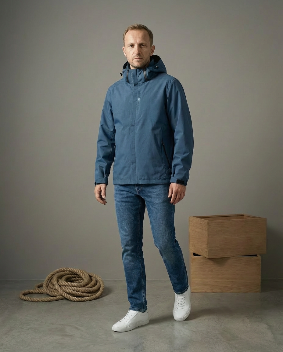 Kurtka Męska Wiatroodporna | Lekki Krój | Oddychająca Podszewka | Na Wiosnę i Lato