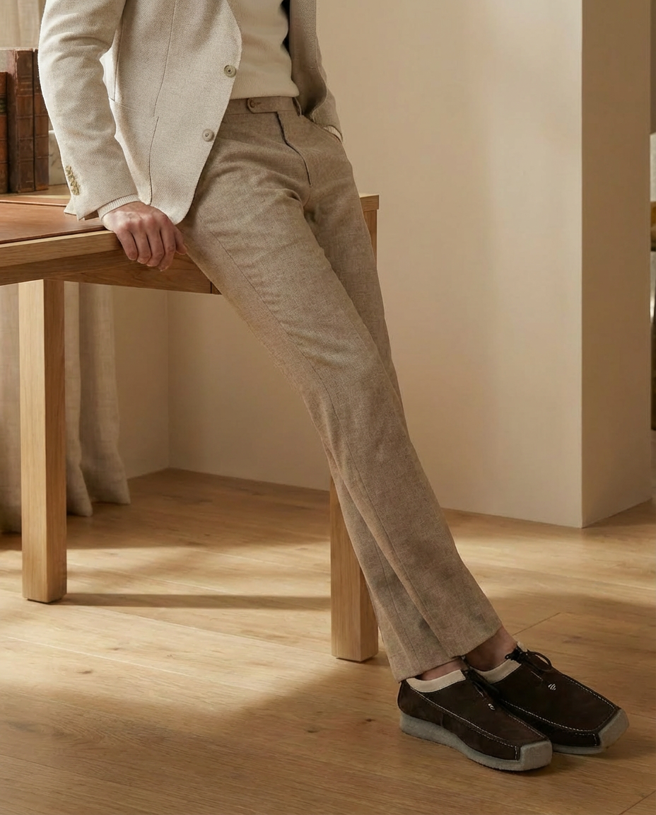 Lifestyle Image Suede Brown Loafers