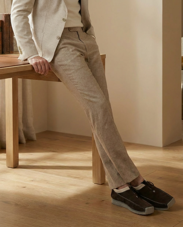 Lifestyle Image Suede Brown Loafers