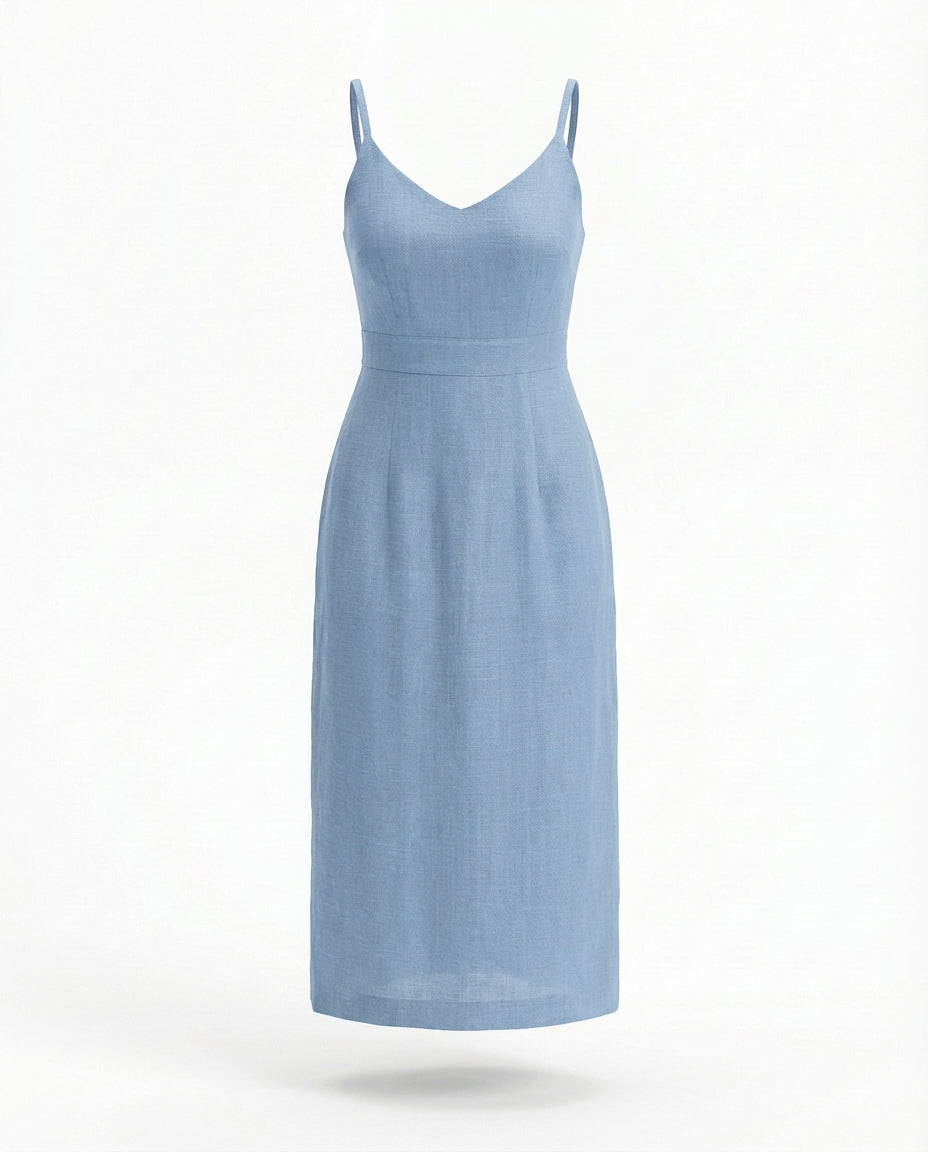 Sukienka Damska Letnia Elegancka | Krój w Kształcie Litery A | Wycięcie na Plecach | Na Co Dzień