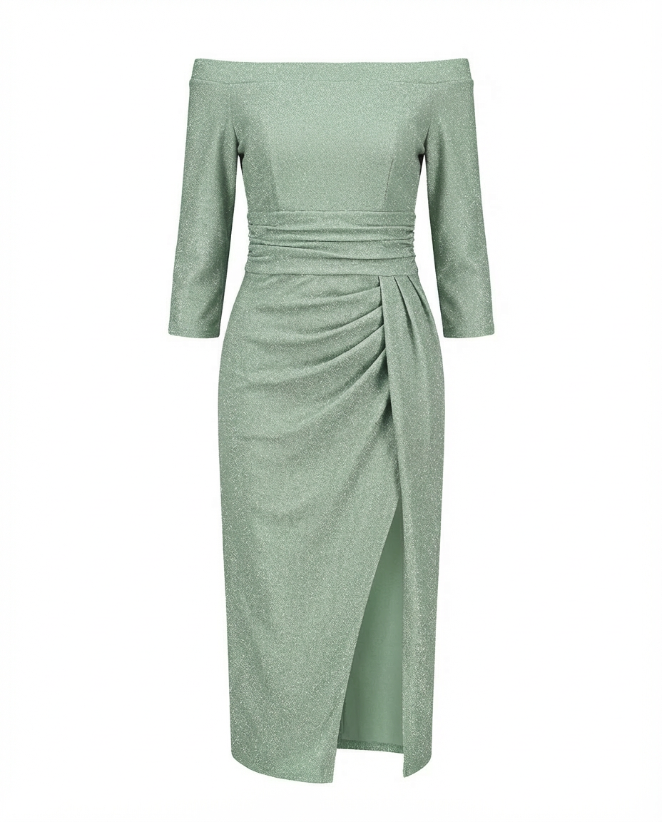 Sukienka Damska Elegancka w Gwiazdki | Dopasowany Krój | Wszechstronny Styl | Na Co Dzień i Na Wyjścia