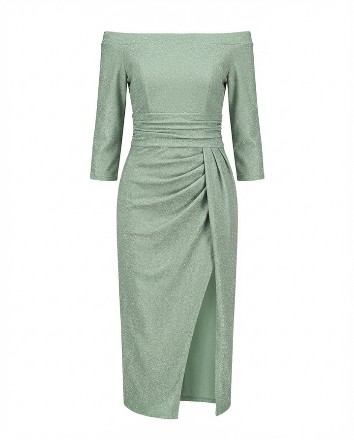 Sukienka Damska Elegancka w Gwiazdki | Dopasowany Krój | Wszechstronny Styl | Na Co Dzień i Na Wyjścia