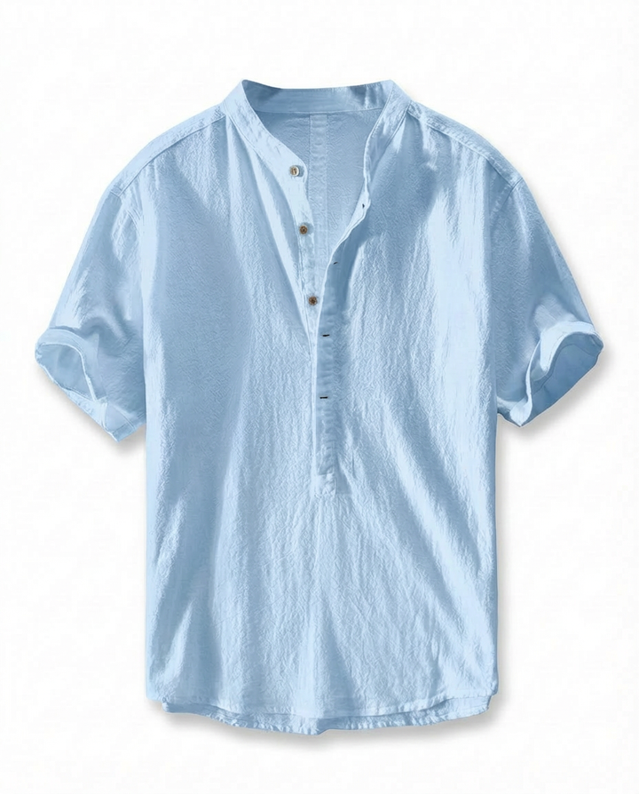 Elegancka męska koszula lniana | Luźny krój | Miękka tkanina | Na co dzień