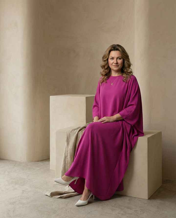 Sukienka Damska Elegancka Sukienki Wieczorowe | Fason Basic | Rękawy Nietoperz | Na Co Dzień i Na Wyjścia