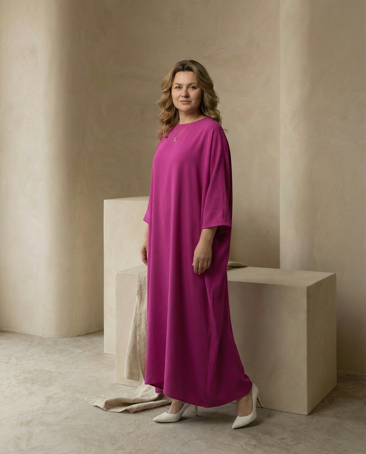 Sukienka Damska Elegancka Sukienki Wieczorowe | Fason Basic | Rękawy Nietoperz | Na Co Dzień i Na Wyjścia