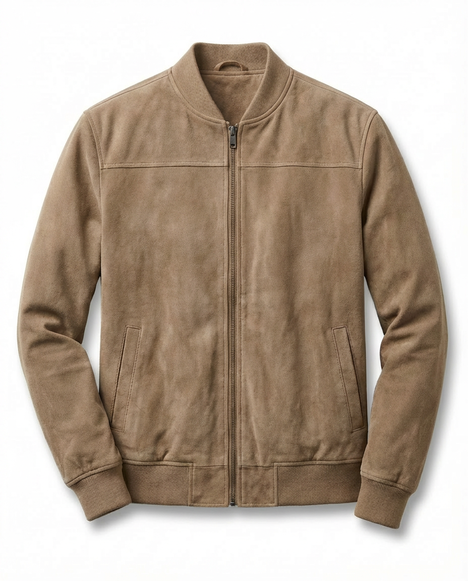 Kurtka Męska Zamszowa | Klasyczny Krój | Wygodny Materiał | Na Co Dzień