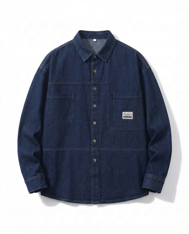 Koszula Męska Jeansowa | Oversize | Wygodny Krój | Na Co Dzień