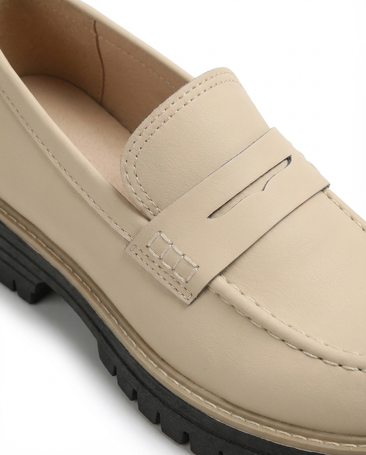 Mokasyny Damskie Mokasyny Na Platformie | Wsuwany Krój | Gruba Podeszwa | Na Co Dzień