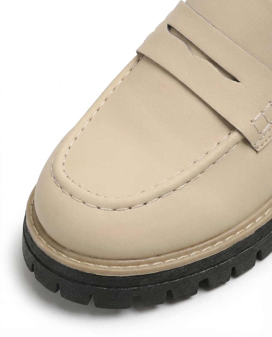 Mokasyny Damskie Mokasyny Na Platformie | Wsuwany Krój | Gruba Podeszwa | Na Co Dzień