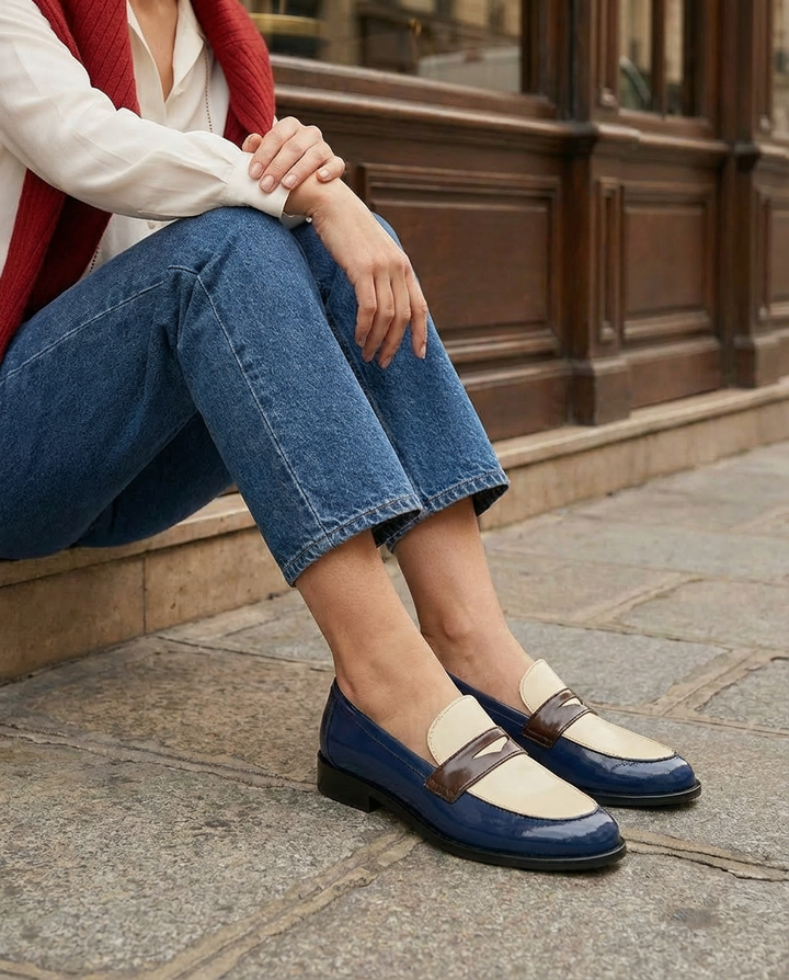 Mokasyny Damskie Mokasyny | Płaski Krój | Okrągły Nosek | Na Co Dzień