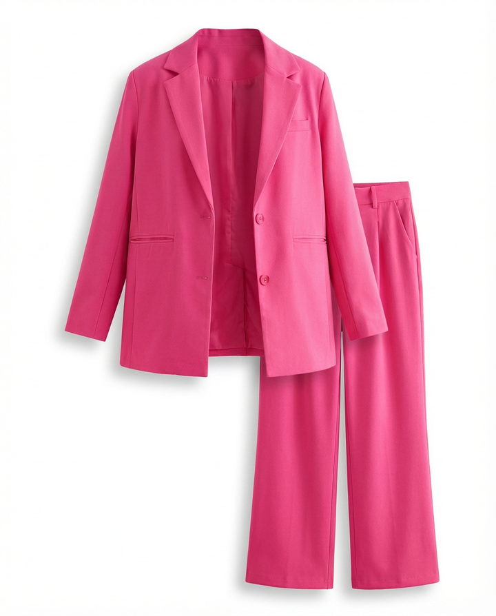 Damski Garnitur Dwuczęściowy | Marynarka Oversize i Spodnie z Szeroką Nogawką | Minimalistyczna Elegancja - 10