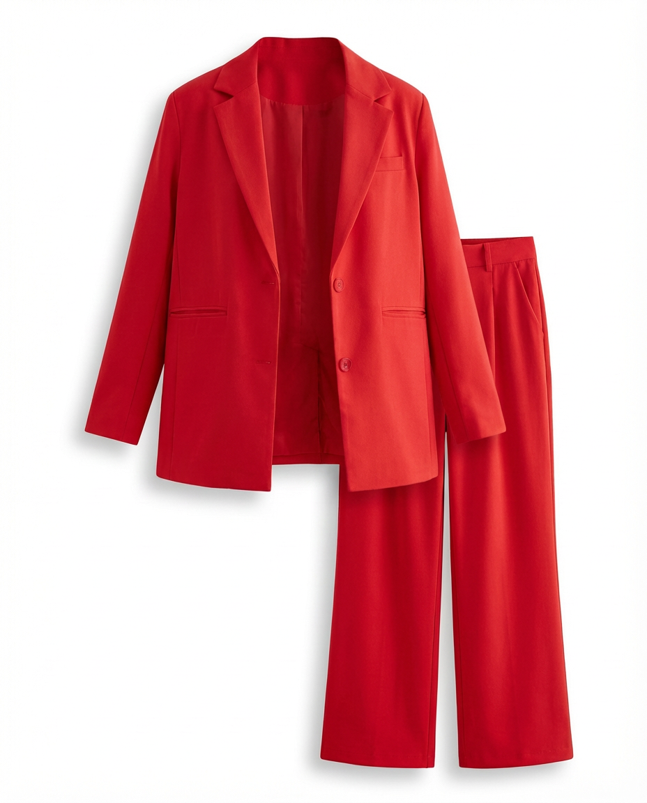 Damski Garnitur Dwuczęściowy | Marynarka Oversize i Spodnie z Szeroką Nogawką | Minimalistyczna Elegancja - 11