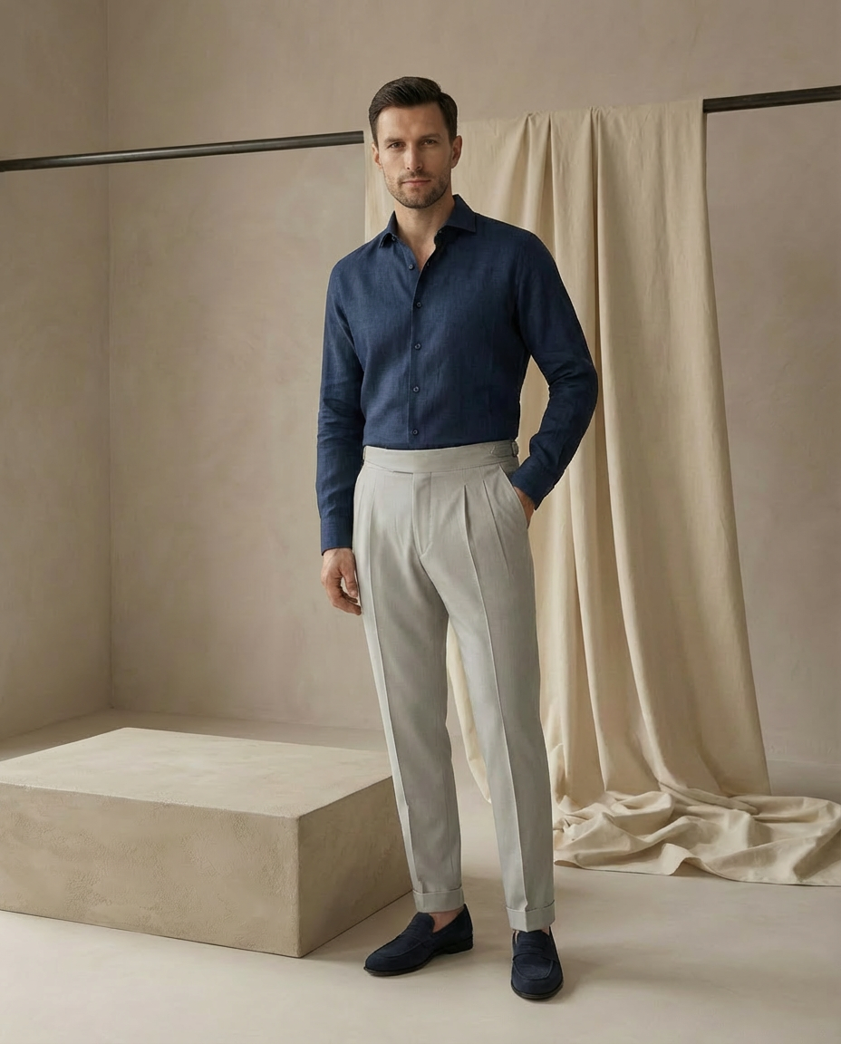 Spodnie Męskie Eleganckie Biznesowe | Dopasowany Krój | Wysokiej Jakości Materiał | Do Pracy