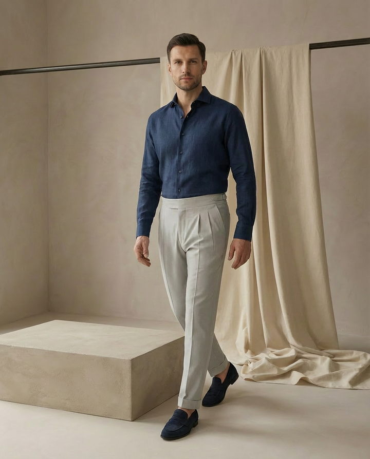 Spodnie Męskie Eleganckie Biznesowe | Dopasowany Krój | Wysokiej Jakości Materiał | Do Pracy