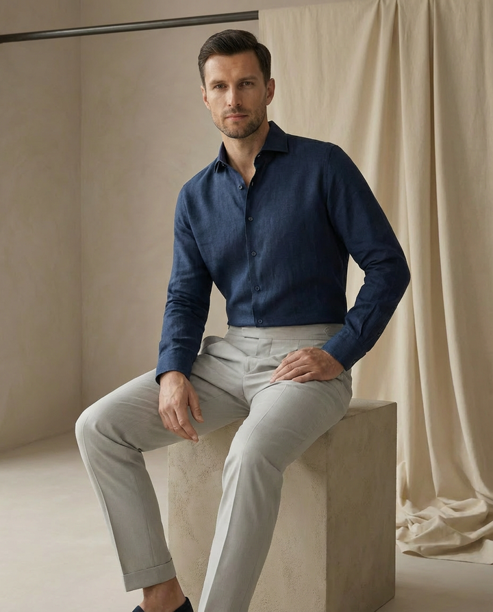 Spodnie Męskie Eleganckie Biznesowe | Dopasowany Krój | Wysokiej Jakości Materiał | Do Pracy