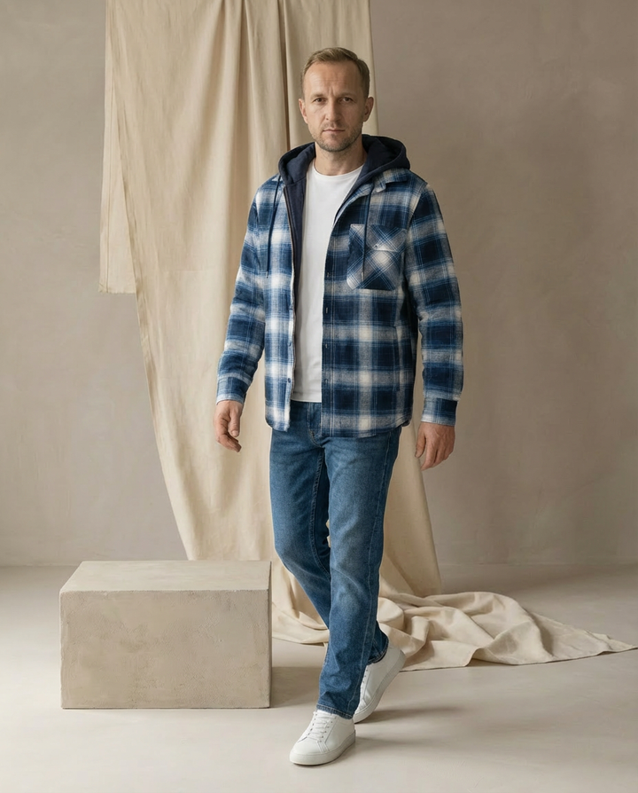 Marynarka Męska w Kratę Marynarki Męskie | Dopasowany Krój | Ciepła Podszewka | Na Wiosenne Wyjścia