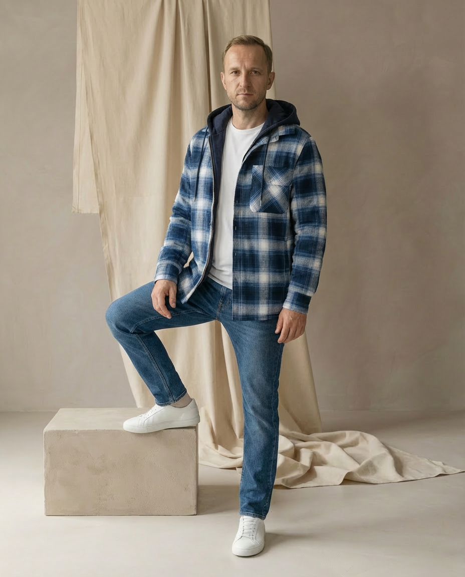 Marynarka Męska w Kratę Marynarki Męskie | Dopasowany Krój | Ciepła Podszewka | Na Wiosenne Wyjścia