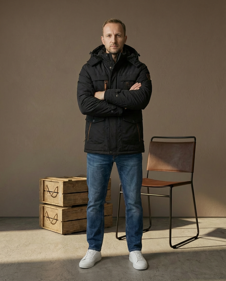 Kurtka Zimowa Męska Kurtka Męska Zimowa | Praktyczny Krój | Odpinany Kaptur | Na Zimowe Aktywności