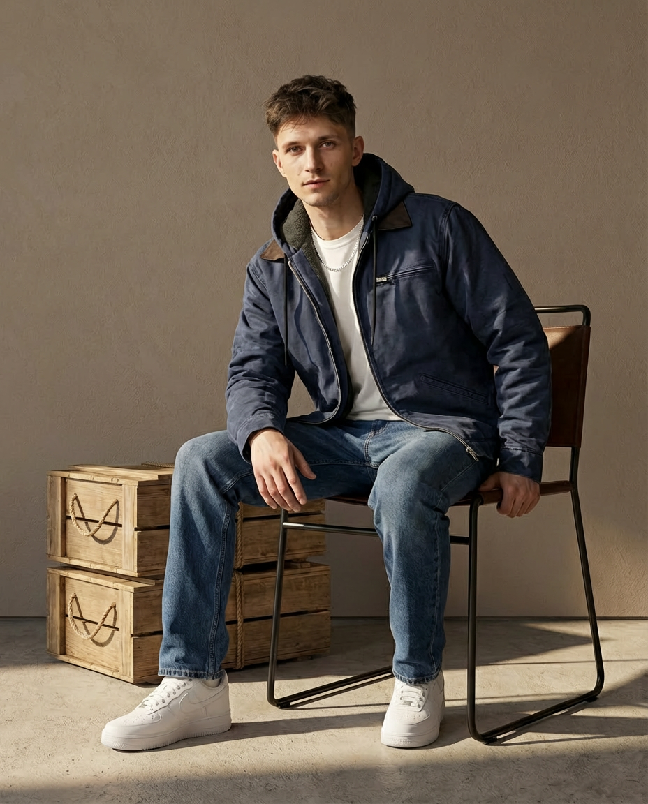 Kurtka Męska Ciepła Elegancka | Dopasowany Krój | Praktyczne Detale | Na Co Dzień