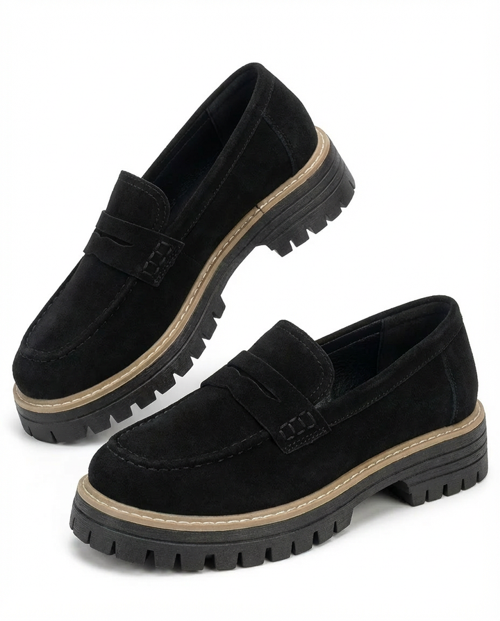 Mokasyny Damskie Mokasyny Na Platformie | Wsuwany Krój | Gruba Podeszwa | Na Co Dzień