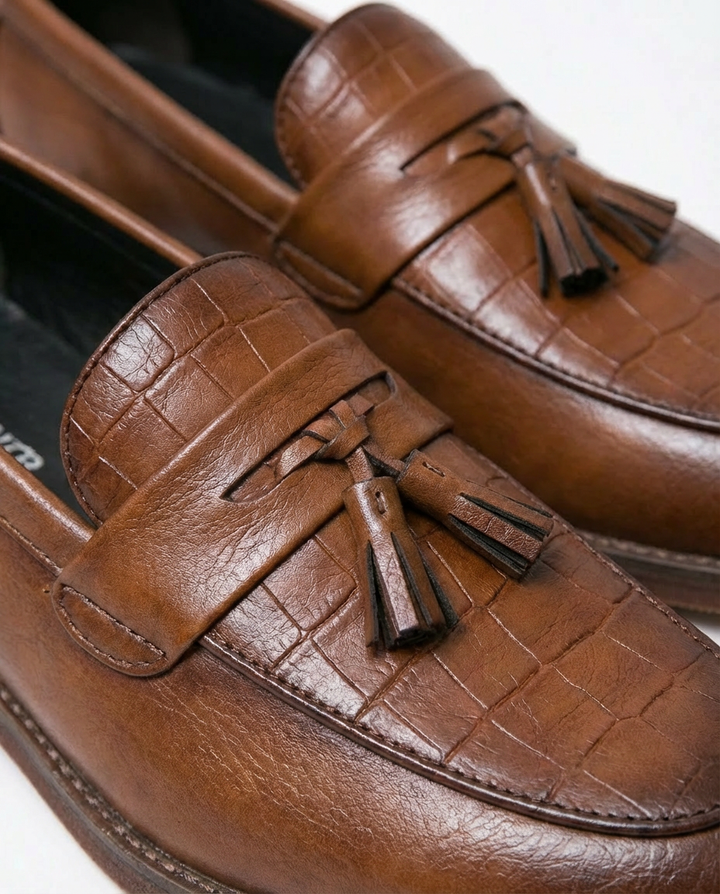 Eleganckie mokasyny męskie skórzane | Wsuwane | Z frędzlami | Na co dzień