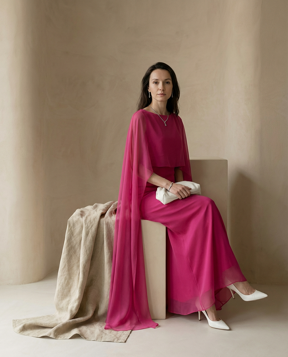 Sukienka na Wesele Damska Elegancka | Maxi Krój | Lekka Tkanina | Na Wiosnę i Lato