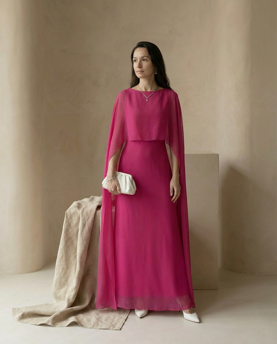 Sukienka na Wesele Damska Elegancka | Maxi Krój | Lekka Tkanina | Na Wiosnę i Lato