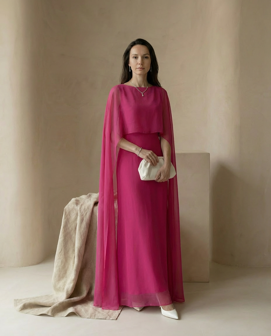 Sukienka na Wesele Damska Elegancka | Maxi Krój | Lekka Tkanina | Na Wiosnę i Lato