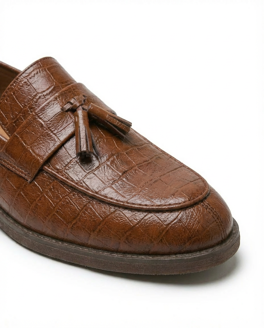 Mokasyny skórzane męskie | Mokasyny skórzane męskie | Wsuwane | Stylowe frędzle | Na co dzień