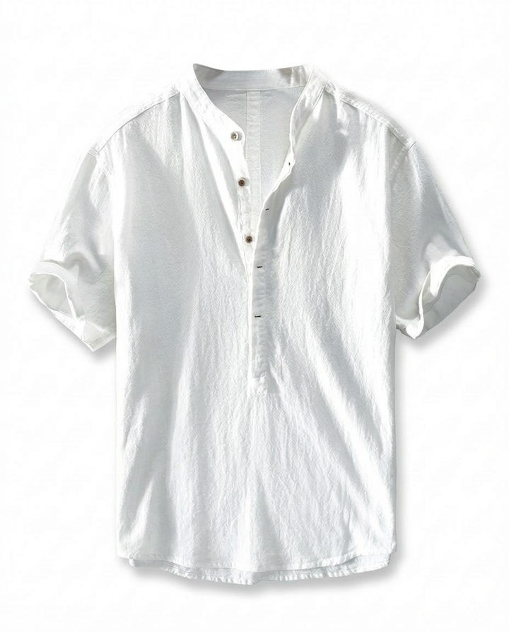 Elegancka męska koszula lniana | Luźny krój | Miękka tkanina | Na co dzień