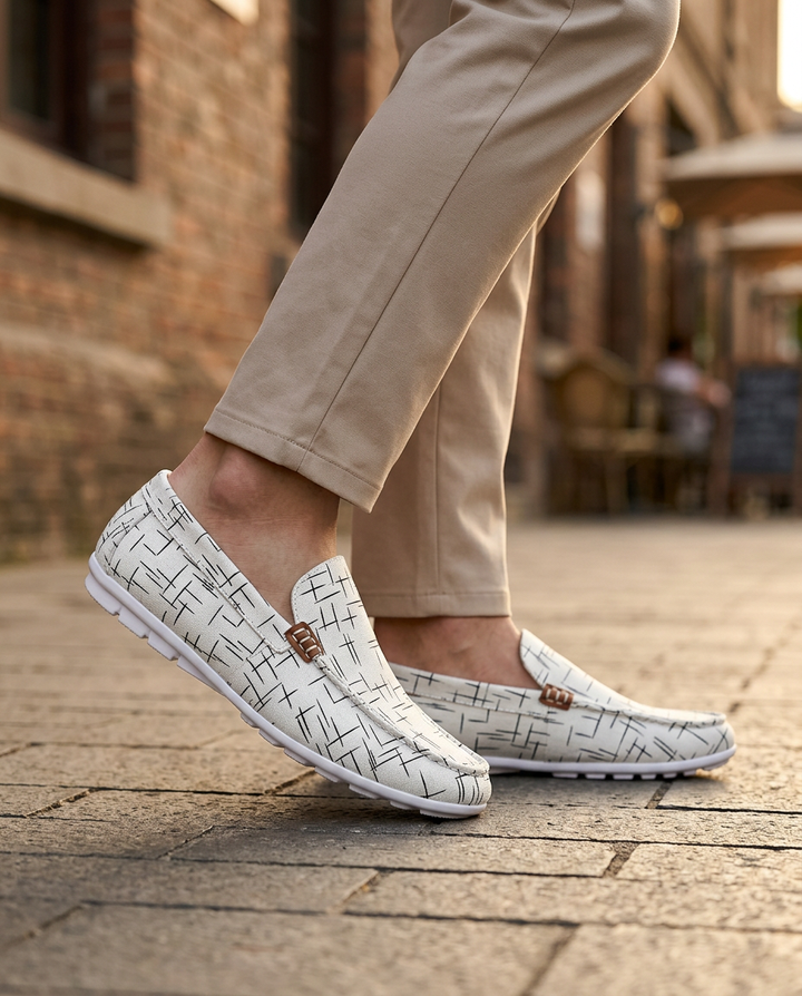 Mokasyny męskie skórzane | Wsuwane | Materiał oddychający | Na co dzień