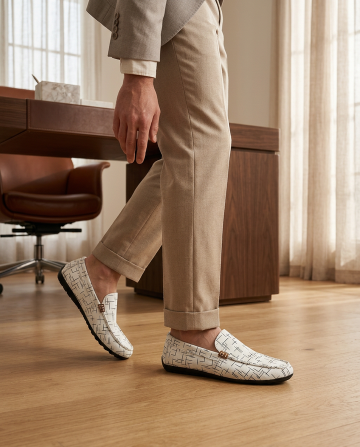 Mokasyny męskie skórzane | Wsuwane | Materiał oddychający | Na co dzień