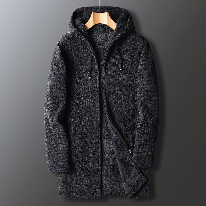 Męska Kurtka z Kapturem | Elegancki Styl | Miękka Podszewka | Na Jesień i Zimę
