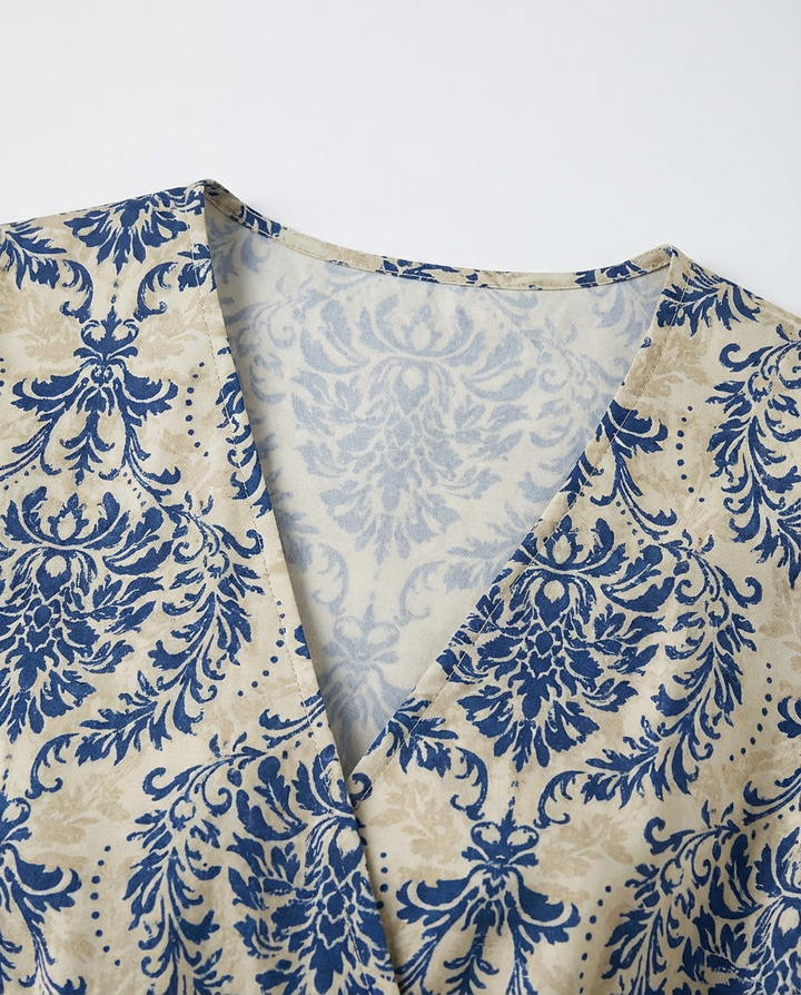 Sukienka Damska Krótka Sukienki Letnie | Luźny Krój | Bufiaste Rękawy | Na Lato